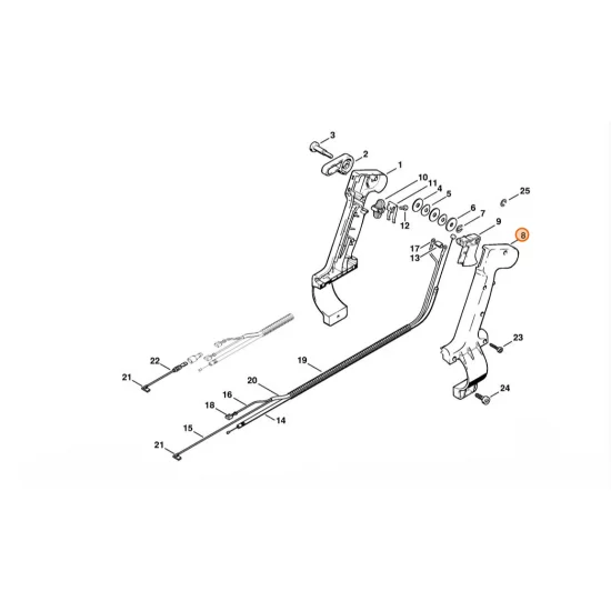 STIHL  Połówka okładziny rękojeści - strona zewnętrzna 67 mm 4203 791 0804
